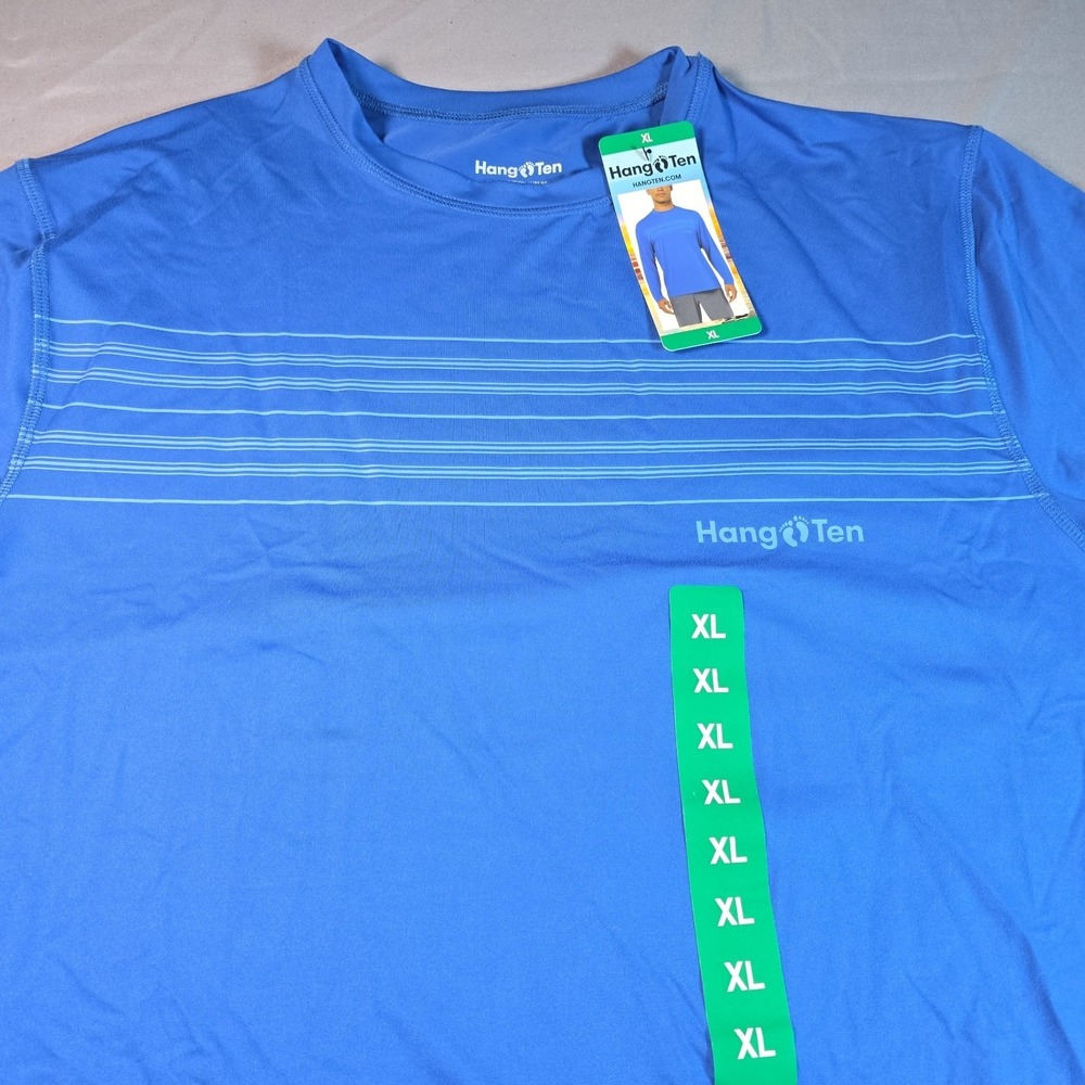 Hang Ten Swim Shirt Rash Guard Men's XL Blue Long Sleeve UPF50 new without tag - Picture 8 of 9